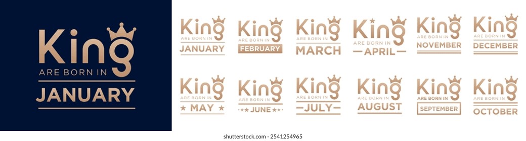 set of various months are born in design vector illustration