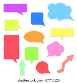Set of various motley speech bubbles. Vector illustration on white background