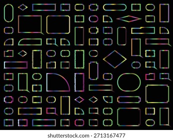 Conjunto de varias Formas geométricas multicolores aisladas sobre un fondo transparente
