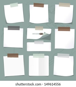 Set of various note papers, ready for your message. Vector EPS10