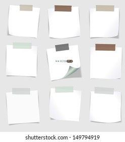 Set of various note papers, ready for your message. Vector EPS10