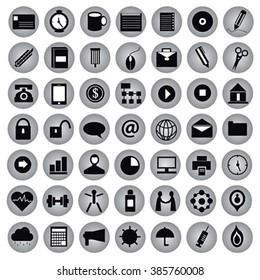 Set of various office, technology and medical icons