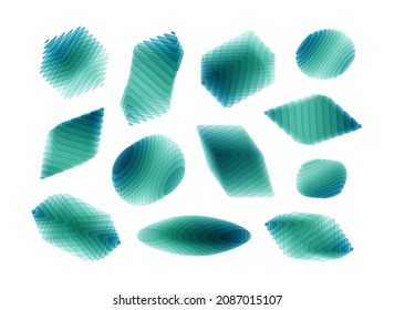 Set of various overlapping elements. Abstract geometric design. Vector illustration for banners, placards, posters or flyers. 