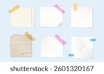 set of various paper stickers for notes
