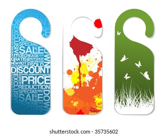 Set of various paper tags with place for your text