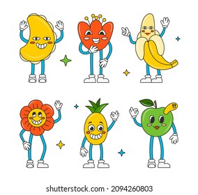 Set of Various Patches, pins, stamps or Stickers. Abstract funny cute comic Characters.