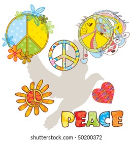 set of various peace symbols