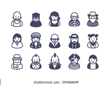 Set of various people
