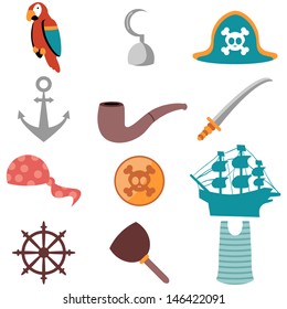 Set of various pirate icons