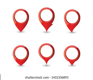 Set of various points on the map for web sites