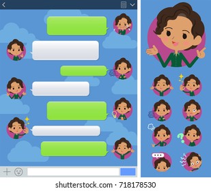 Set of various poses of business black women_sns