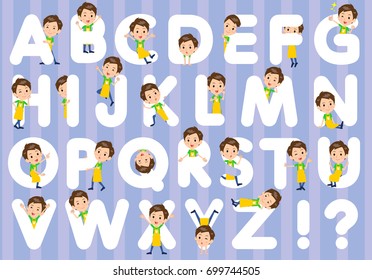 Set of various poses of Childminder men_A to Z