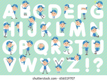 Set of various poses of Delivery man A to Z