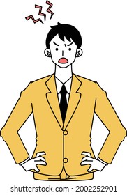 set of various poses and facial expressions of a man in a suit