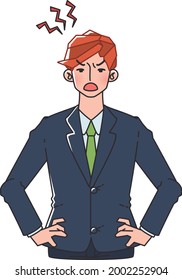 set of various poses and facial expressions of a man in a suit