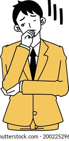 set of various poses and facial expressions of a man in a suit