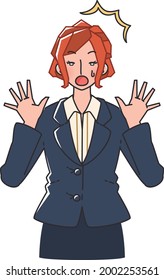 conjunto de diferentes poses y expresiones faciales de una mujer con traje