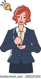 set of various poses and facial expressions of a woman in a suit
