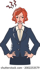 set of various poses and facial expressions of a woman in a suit
