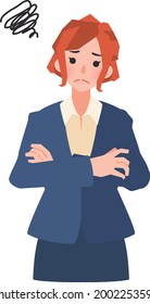 set of various poses and facial expressions of a woman in a suit
