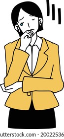 set of various poses and facial expressions of a woman in a suit