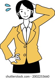 Set verschiedener Posen und Gesichtsausdrücke einer Frau in einem Anzug