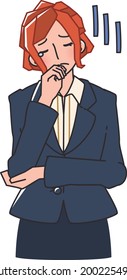 set of various poses and facial expressions of a woman in a suit