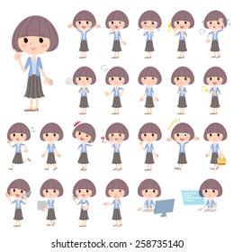 Set of various poses of Fashionable young woman.