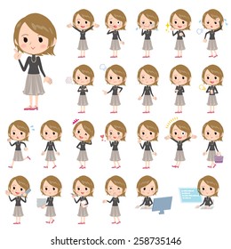 Set of various poses of Fashionable young woman.