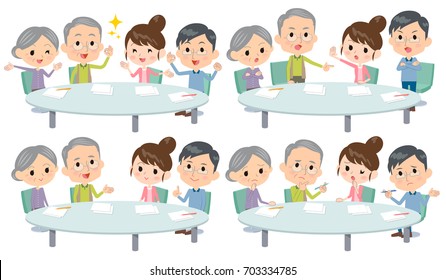 Set of various poses of meeting lecture 2 generation_1