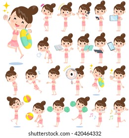 Set of various poses of mom Swimwear style 2