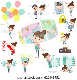 Set of various poses of Mother and baby success & positive
