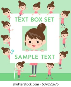 Set of various poses of Pregnant woman text box