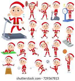 Set of various poses of Santa Claus Costume dad_Sports & exercise