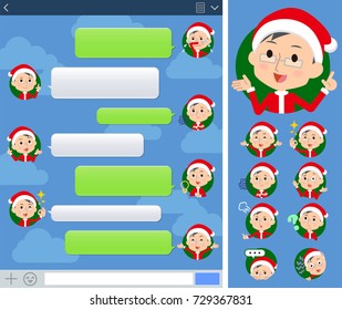 Set of various poses of Santa Claus Costume dad_sns