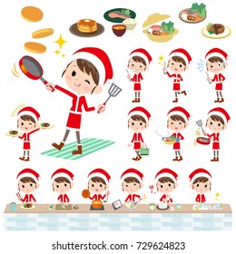 Set of various poses of Santa Claus Costume mom_cooking