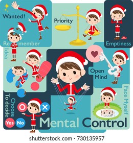 Set of various poses of Santa Claus Costume mom_Mental & volition