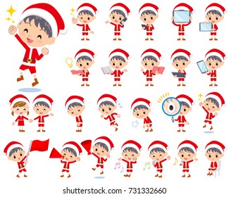 Set of various poses of a Santa Claus boy
