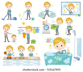 Set of various poses of school boy White_housekeeping