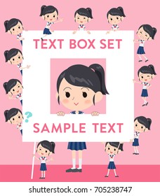 Set of various poses of shortsleeved shirt Sailor suit_text box