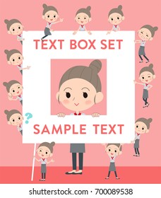Set of various poses of Western cuisine cook women_text box