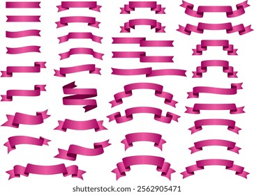 A set of various ribbon illustrations