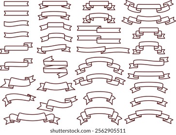 A set of various ribbon illustrations