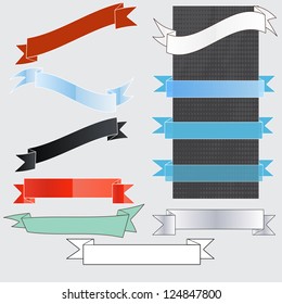 A set of various ribbons and backgrounds for text