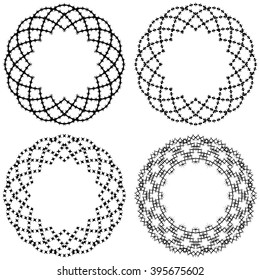 set of various round symmetric samples. vector illustration