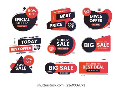 set of various sale banner design template vector