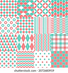 A set of various seamless pattern design for decorating.