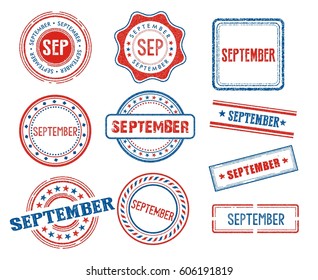 Set of various September month stamps