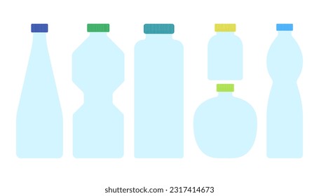 Set of various shapes of bottles