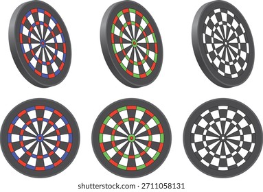 Set von verschiedenen Formen Dartboards, Ziele Vektorgrafiken